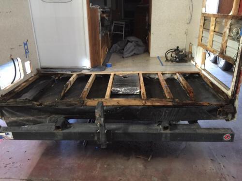 5th Wheel - Rear Floor and Side Wall Damage.