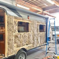 Travel Trailer - Alum Wall Repair to stud and instillation. 