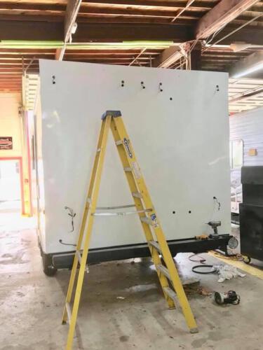 Travel Trailer Rear Wall Damage.